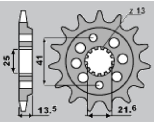 Cht передня зірочка 2099 15 (a4254043150) (jtf1307.15) honda xr 650 '00-'07