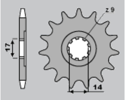 Cht передня зірочка 210 14 cagiva mito 50 99, prima super ciЗАДНІ50 92-96 (708-14)