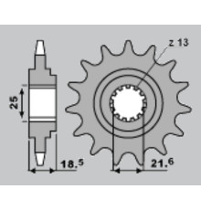 Cht передня зірочка 2119 14 (a4254065141) kawasaki z750/z800