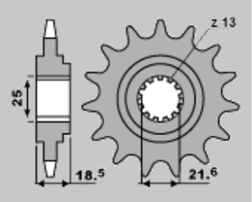 Cht передня зірочка 2119 14 (a4254065141) kawasaki z750/z800