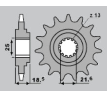 Cht передня зірочка 2119 14 (a4254065141) kawasaki z750/z800