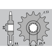 Cht передня зірочка 2142 16 yamaha r6 '06-'14 (525)