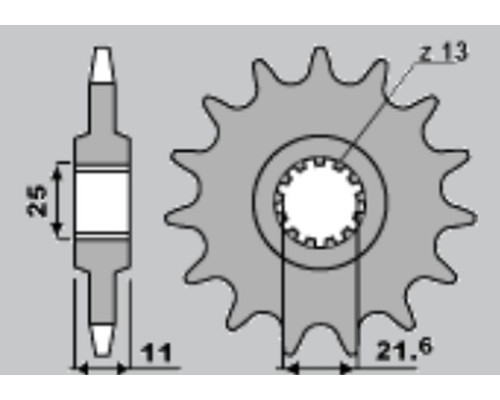 Cht передня зірочка 2142 16 yamaha r6 '06-'14 (525)