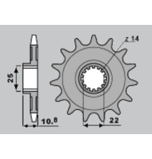 Cht передня зірочка 2145 16 aprilia rxv/sxv 450 550 06-12 (4071-16) (jtf707.16)
