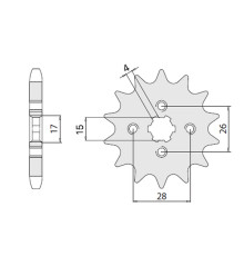 Cht передня зірочка 261 13 honda mbx/mtx 50 (4009-13)