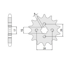 Cht передня зірочка 261 13 honda mbx/mtx 50 (4009-13)