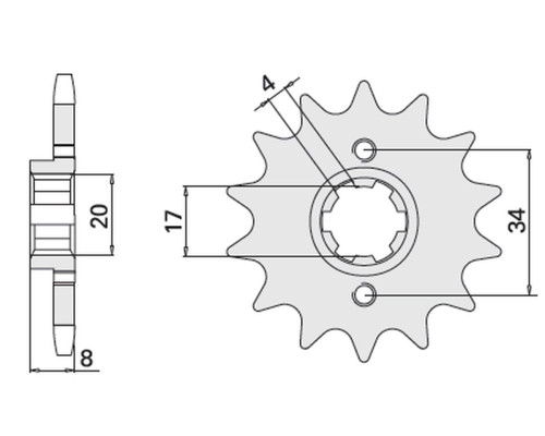 Cht передня зірочка 267 14 honda xl 350r (287-14k) (jtf1263.16)