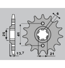Cht передня зірочка 268 15 honda vf 500f 84-87 (jtf286.15)