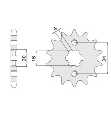 Cht передня зірочка 273 13 (a4250328131) (328-13) honda xl-r 125/200 '81-'00