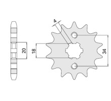 Cht передня зірочка 273 13 (a4250328131) (328-13) honda xl-r 125/200 '81-'00