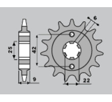 Cht передня зірочка 276 15 honda cb250n 81-83 (jtf276.15)