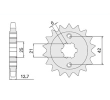 Cht передня зірочка 288 17 honda cb550f/k 75-80