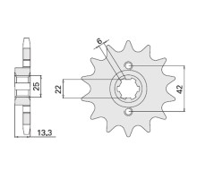 Cht передня зірочка 291 15 honda cb 450s 86-89 (jtf 291.15)
