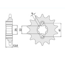 Cht передня зірочка 293 16 honda vt 600 c '88-'89 (293-16k) (jtf293.16)