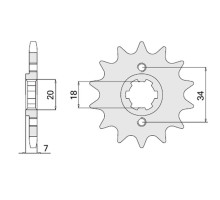 Cht передня зірочка 329 13 honda mtx 125r, ca125 rebel (jtf329.13) (329-13)