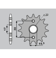 Cht зірочка передня 332 14 (a4250273140) honda cr 80/85