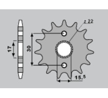 Cht зірочка передня 332 14 (a4250273140) honda cr 80/85
