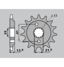 Cht передня зірочка 346 16 honda vt 600c '90-'04, xrv 650