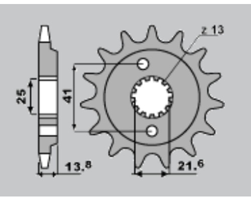 Cht передня зірочка 346 16 honda vt 600c '90-'04, xrv 650