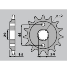 Cht зірочка передня 348 15 honda xrv750 90-03 (a4240314150)