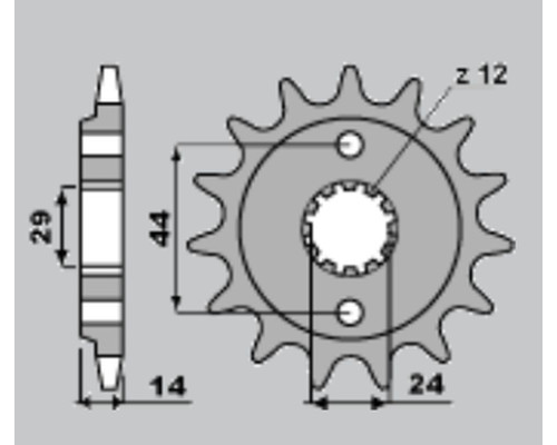 Cht передня зірочка 348 16 honda xrv 750 africa twin '90-'03 (jtf314.16)