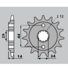 Cht передня зірочка 348 17 honda vt 750c '97-'04