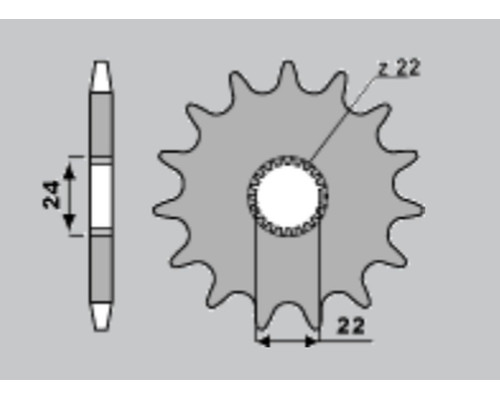 Cht передня зірочка 406 14 aprilia 125 rx '90-'02, rs 125 '93-'08 (jtf394.14)