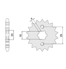 Cht передня зірочка 425 16 suzuki rg125 (92-96) (jtf425.16)