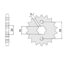 Cht передня зірочка 425 16 suzuki rg125 (92-96) (jtf425.16)
