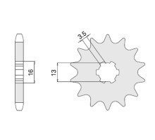 Cht зірочка передня 428 14 (428-14) (ланцюг.428) suzuki polini