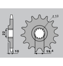 Cht передня зірочка 435 14 suzuki rm 250 ,dr 350
