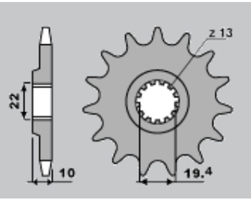 Cht передня зірочка 435 14 suzuki rm 250 ,dr 350