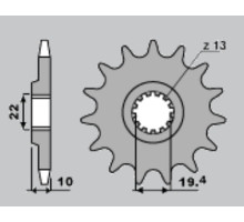 Cht передня зірочка 435 14 suzuki rm 250 ,dr 350