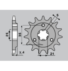Cht передня зірочка 437 15 suzuki dr 600/650 (437-15) (jtf437.15)