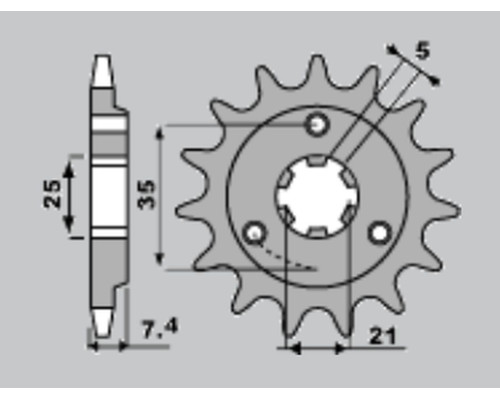 Cht передня зірочка 437 15 suzuki dr 600/650 (437-15) (jtf437.15)