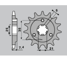 Cht передня зірочка 437 15 suzuki dr 600/650 (437-15) (jtf437.15)