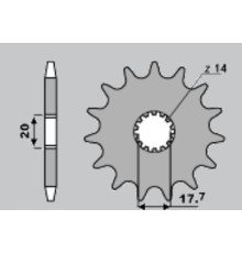 Cht передня зірочка 440 13 yamaha yz 125 87-04 (564-13) (jtf564.13)