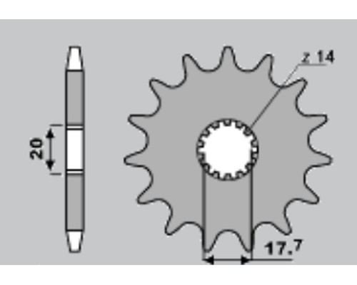 Cht передня зірочка 440 13 yamaha yz 125 87-04 (564-13) (jtf564.13)