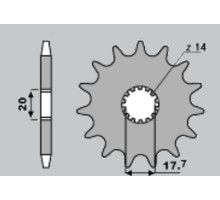 Cht передня зірочка 440 13 yamaha yz 125 87-04 (564-13) (jtf564.13)