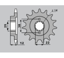 Cht передня зірочка 495 15 ducati 750 paso 87-90 (495-15)