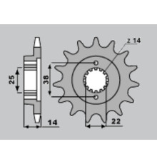 Cht передня зірочка 497 15 cagiva elefant 750/900 (4012-15)