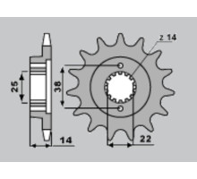 Cht передня зірочка 497 15 cagiva elefant 750/900 (4012-15)