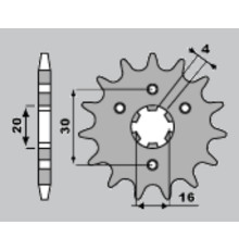 Cht передня зірочка 517 14 kawasaki kmx86-03 (jtf417.14) (417-14)