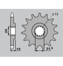 Cht передня зірочка 521 15 kawasaki z 900, z 1000a (521-15) (jtf521.15)