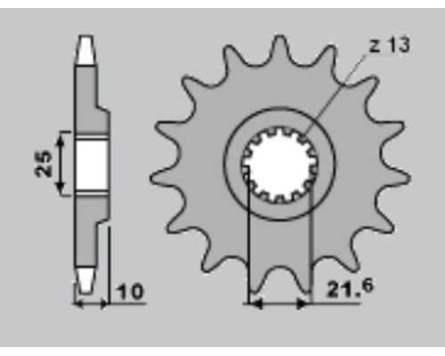 Cht передня зірочка 521 15 kawasaki z 900, z 1000a (521-15) (jtf521.15)