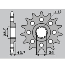 Cht передня зірочка 522 15 kawasaki kz 1000/z100j/gpz 1100 (522-15) (jtf523.15)