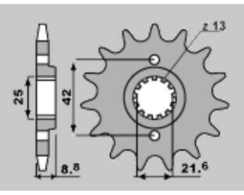 Cht передня зірочка 523 14 kawasaki el 250 88-04