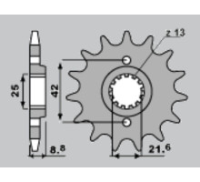 Cht передня зірочка 523 14 kawasaki el 250 88-04