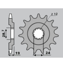 Cht передня зірочка 524 15 kawasaki gpz 1100 (523-15)