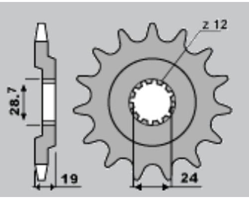 Cht передня зірочка 524 15 kawasaki gpz 1100 (523-15)